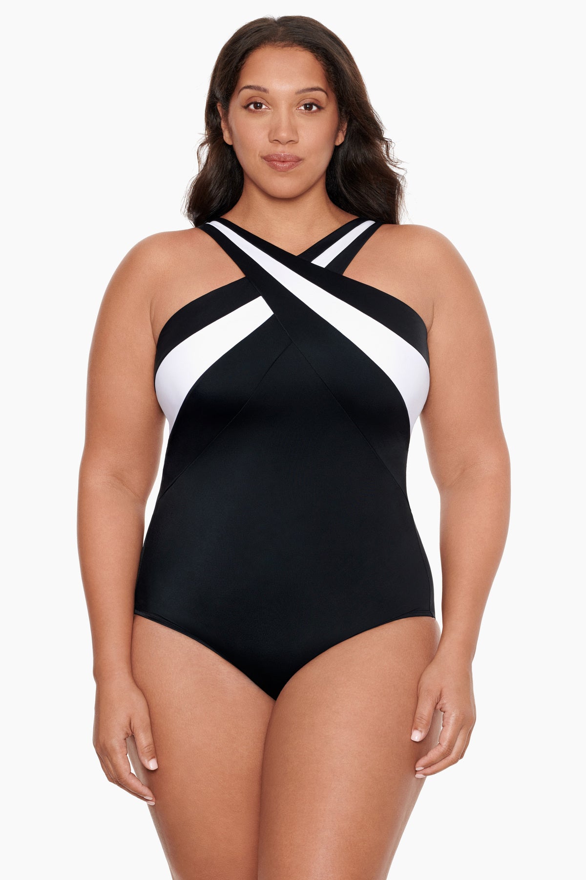 Crossover Inset Tank One Piece in Private Party
