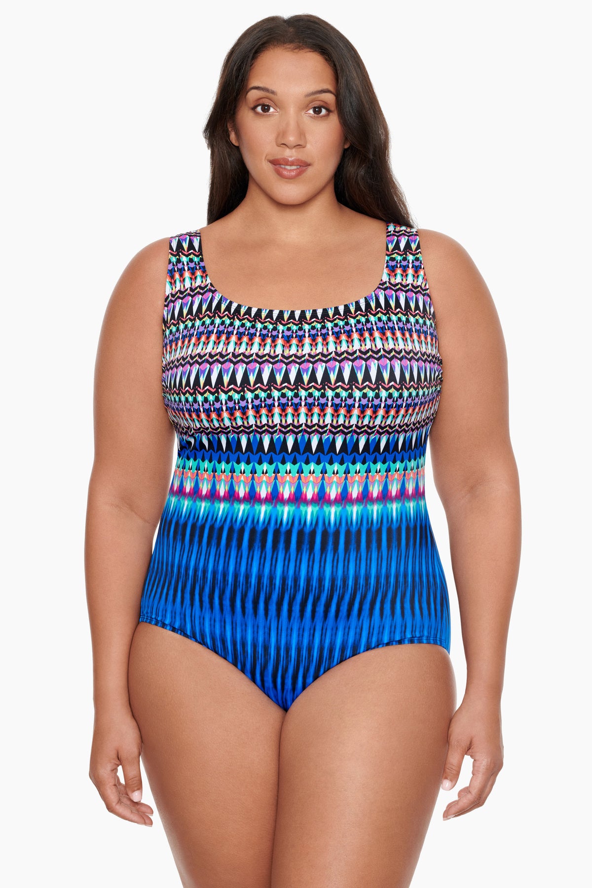 Triple X Back Tank One Piece in Sparkle Park