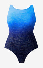 Blue ombre one-piece swimsuit with sparkle detail
