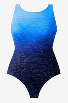 Blue ombre one-piece swimsuit with sparkle detail