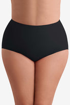 Front view of black swim bottoms