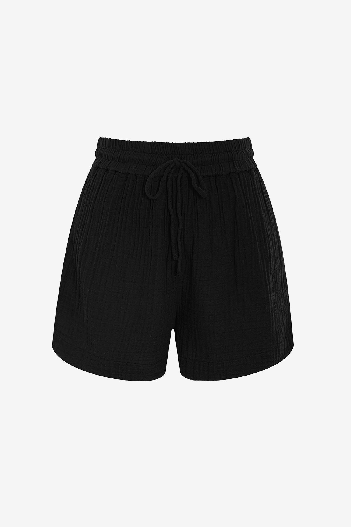 Black beach shorts