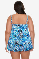 back view of Triple Tier Swim Dress in Fanciful