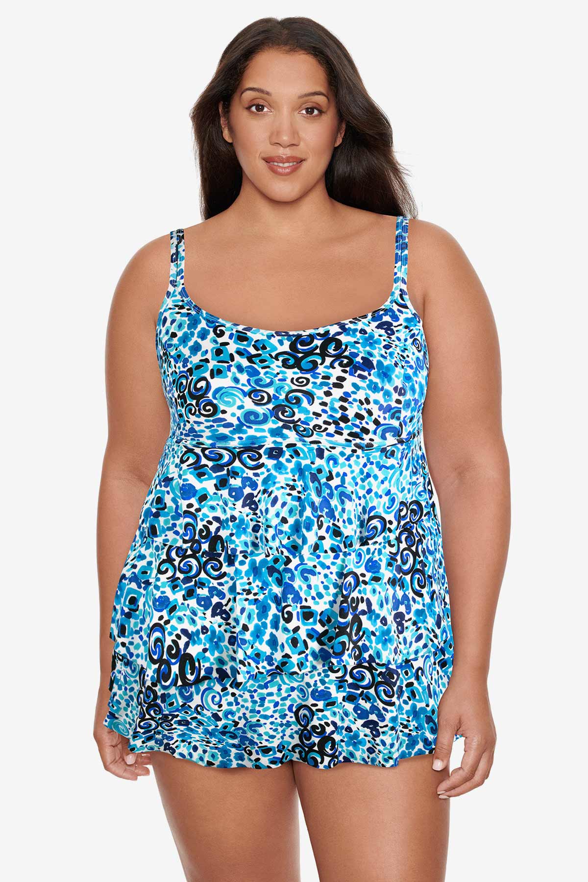 Triple Tier Swim Dress in Fanciful