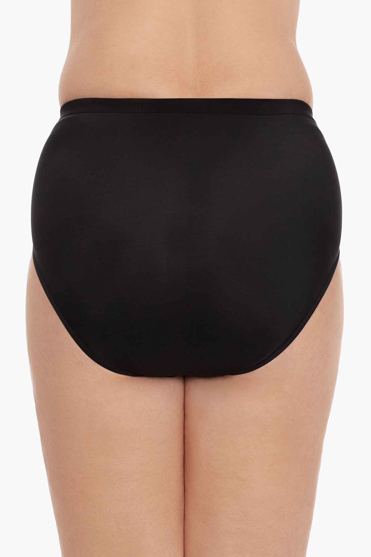 Back view of black swim bottoms