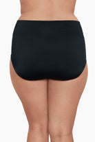 Back view of black swim bottoms