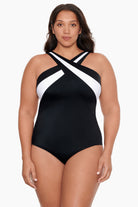Crossover Inset Tank One Piece in Private Party