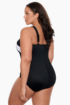 Side view of Crossover Inset Tank One Piece in Private Party