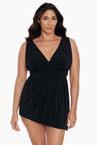 Goddess Flyaway Swim Dress in Black Tie