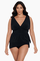 Goddess Flyaway Swim Dress in Black Tie