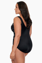 Side view of Mesh High Neck One Piece in Party Animal