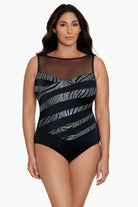 Mesh High Neck One Piece in Party Animal