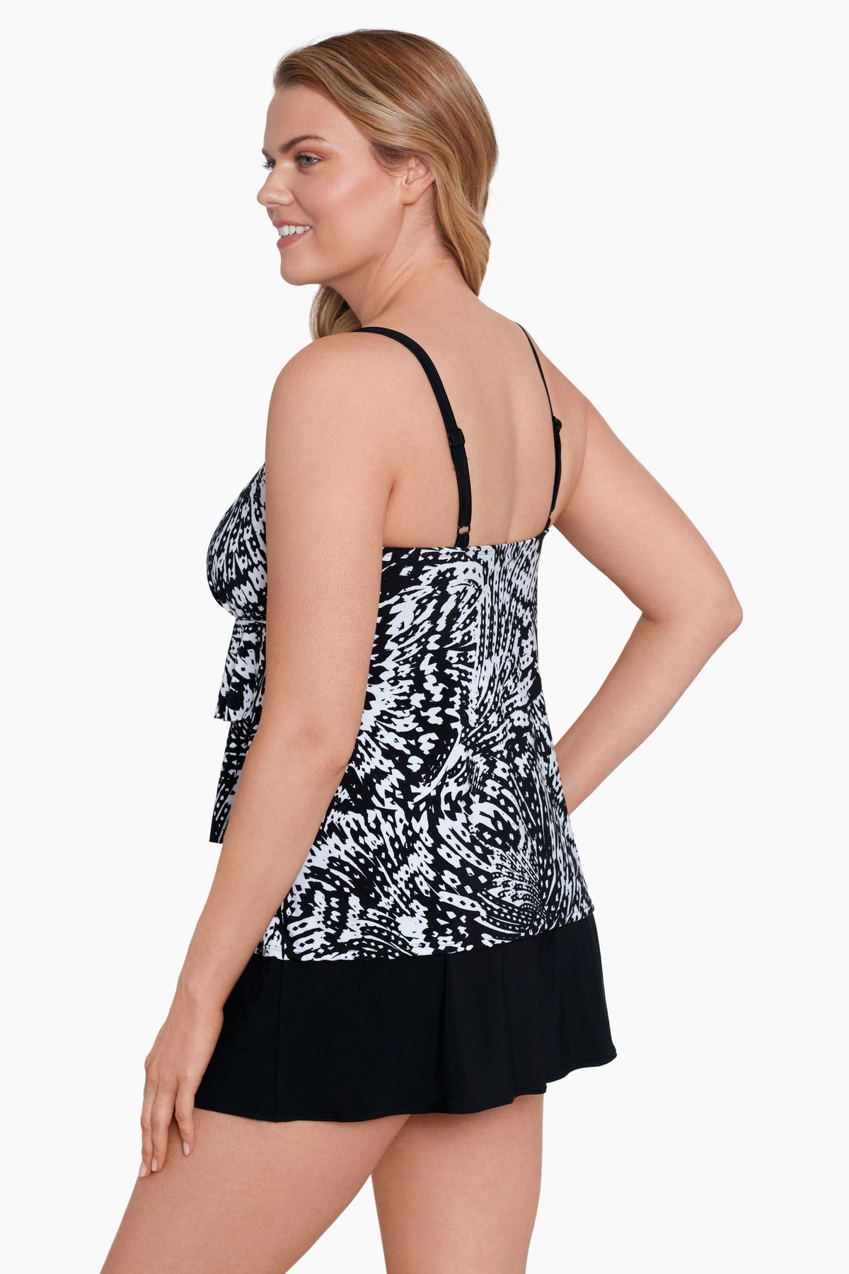 Side view of Ruffle Faux Skirtini in Flutter