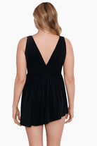 Back view of Goddess Flyaway Swim Dress in Night Gala