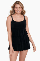 Triple Tier Swim Dress in Night Gala