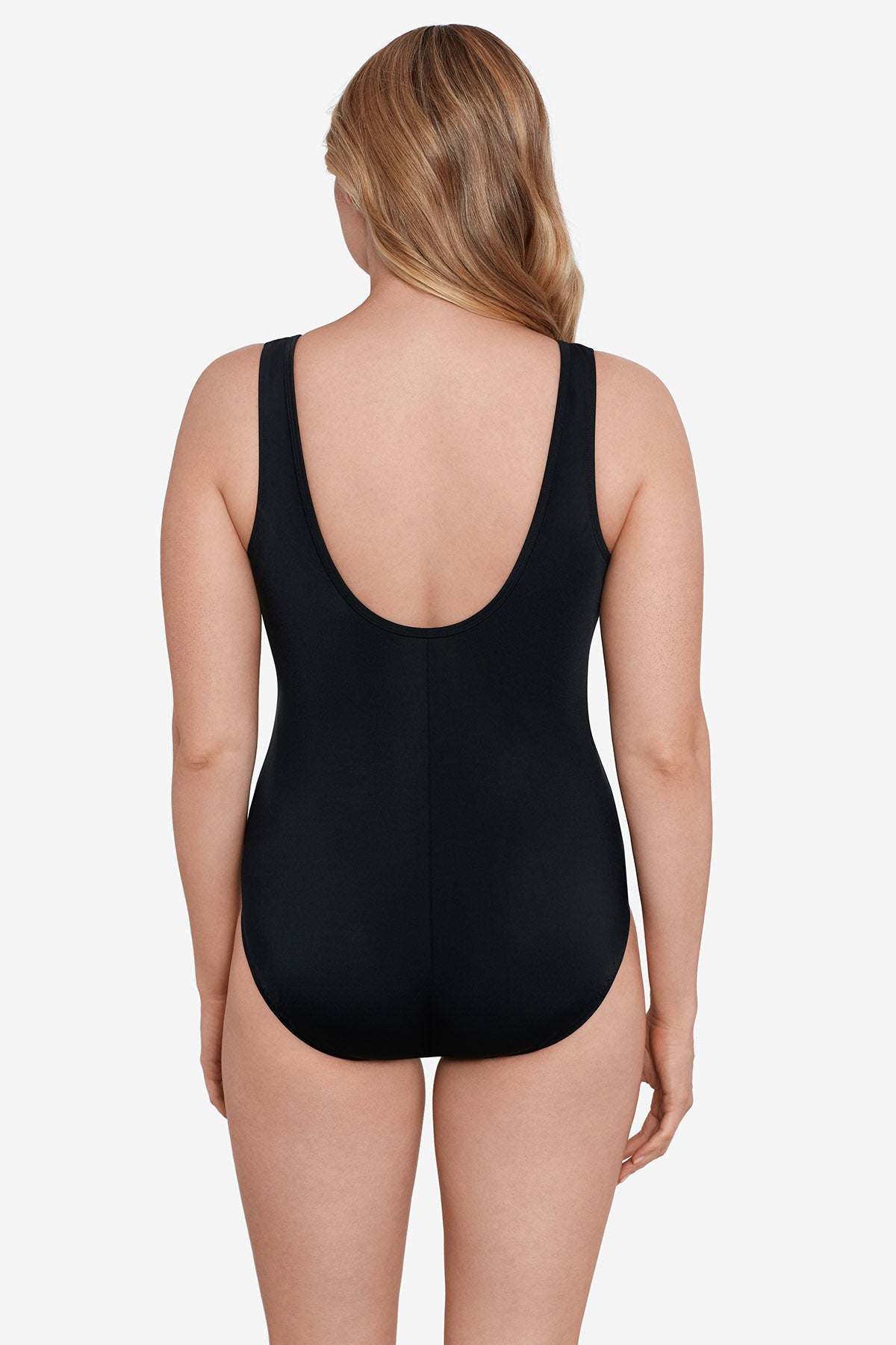 Back of Faux Surplice Tank One-Piece in Animal Instinct
