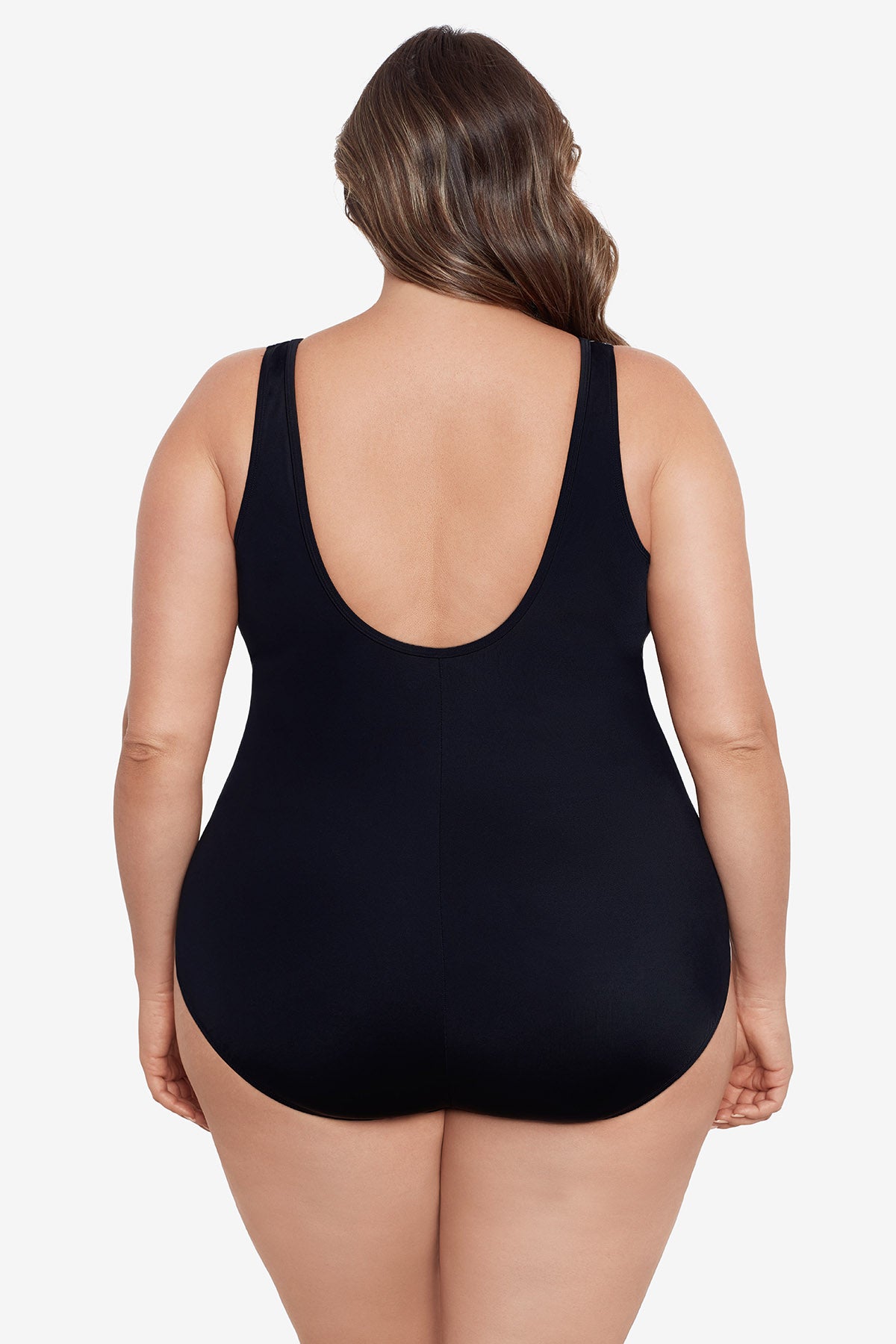 Back view Faux Surplice Tank One-Piece in Animal Instinct