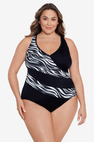 Faux Surplice Tank One-Piece in Animal Instinct